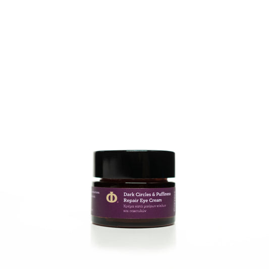 Philab Correct Dark Circles & Puffiness Repair Eye Cream in a small violet jar on white background.