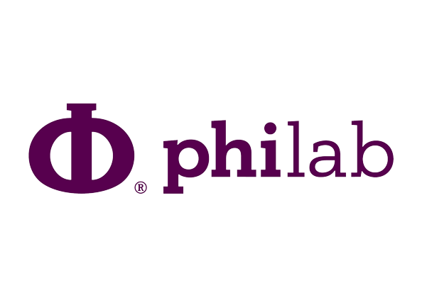 Philab Skincare Logo with brandmark at the left, Purple with transparent background.