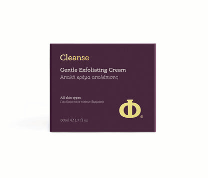 Philab Gentle Exfoliating Cream packaging with purple background and gold logo.
